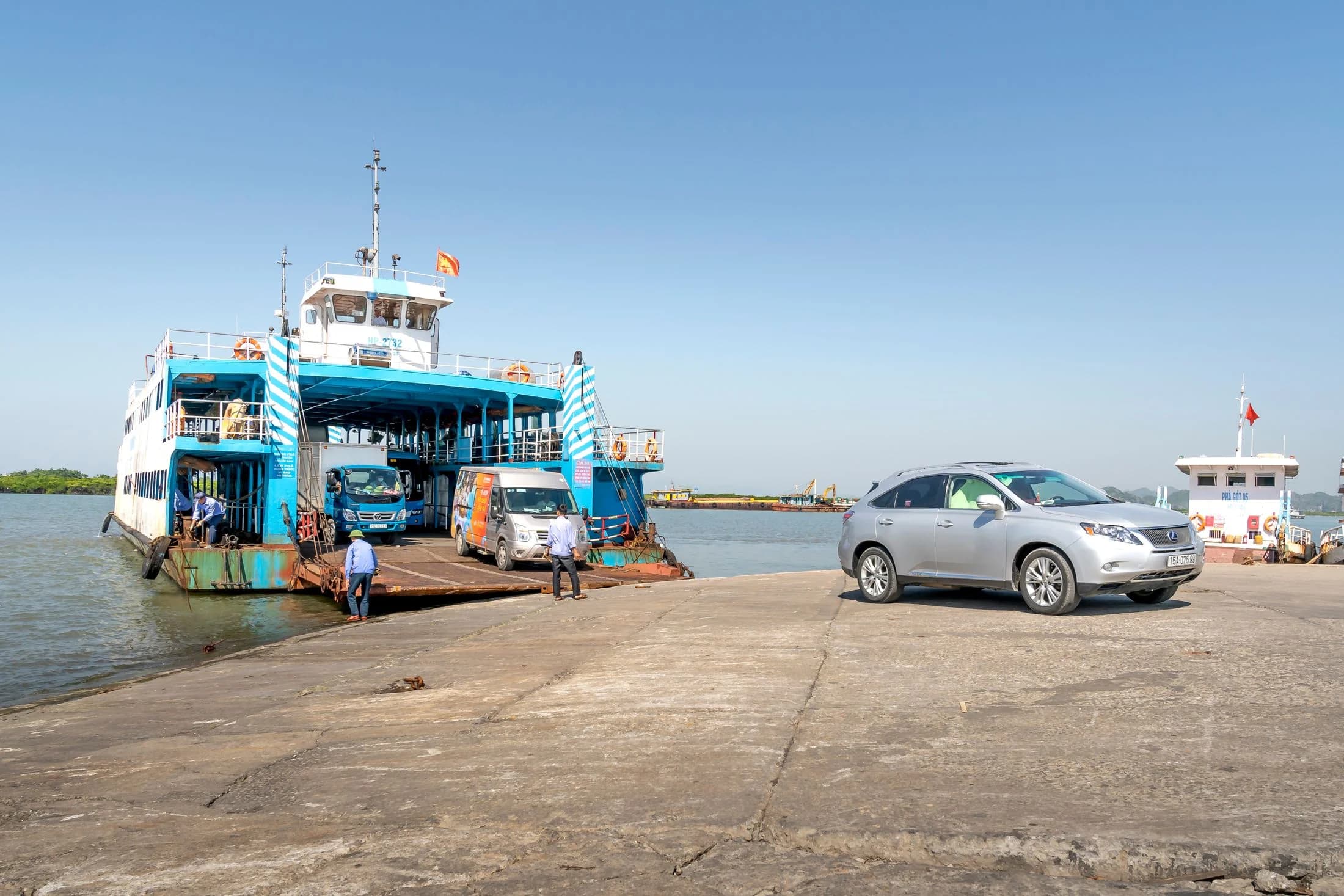 A car arriving by ferry before local registration